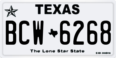 TX license plate BCW6268