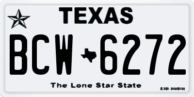 TX license plate BCW6272