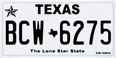 TX license plate BCW6275