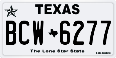 TX license plate BCW6277