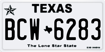 TX license plate BCW6283
