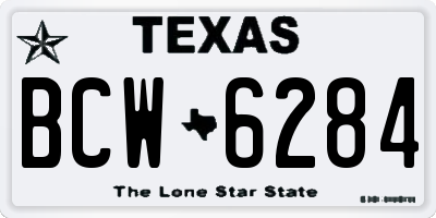 TX license plate BCW6284