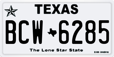TX license plate BCW6285
