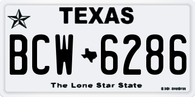 TX license plate BCW6286