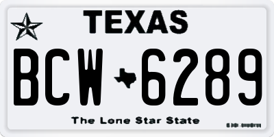 TX license plate BCW6289
