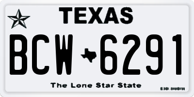 TX license plate BCW6291
