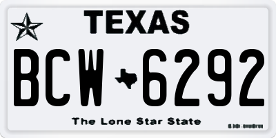 TX license plate BCW6292