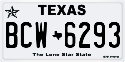 TX license plate BCW6293