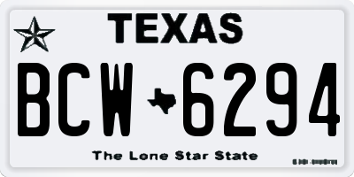 TX license plate BCW6294