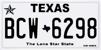 TX license plate BCW6298
