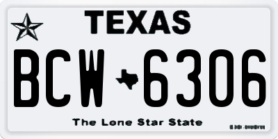 TX license plate BCW6306
