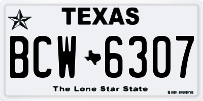 TX license plate BCW6307