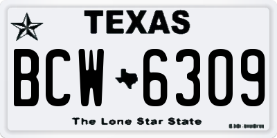 TX license plate BCW6309