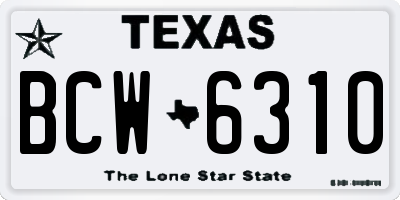 TX license plate BCW6310