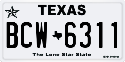 TX license plate BCW6311
