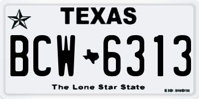TX license plate BCW6313