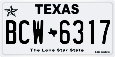 TX license plate BCW6317