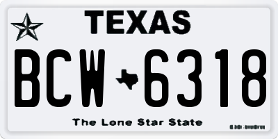 TX license plate BCW6318