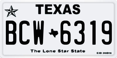 TX license plate BCW6319