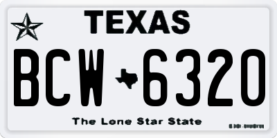 TX license plate BCW6320