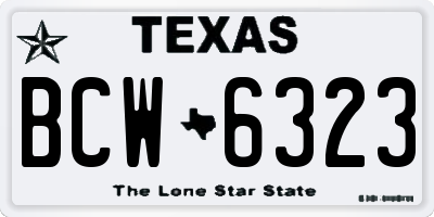 TX license plate BCW6323