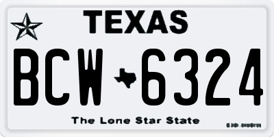 TX license plate BCW6324