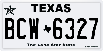 TX license plate BCW6327