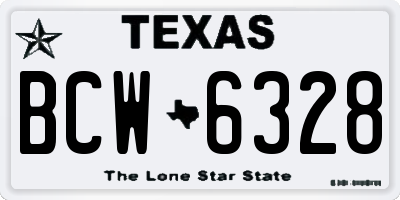 TX license plate BCW6328