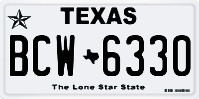 TX license plate BCW6330