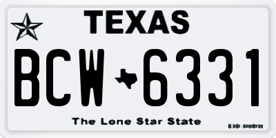 TX license plate BCW6331
