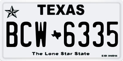 TX license plate BCW6335
