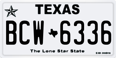 TX license plate BCW6336