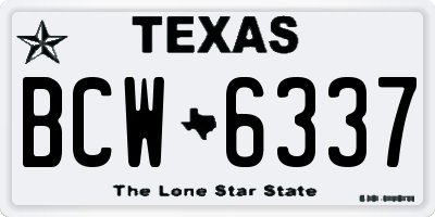TX license plate BCW6337