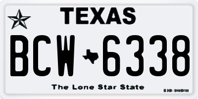 TX license plate BCW6338
