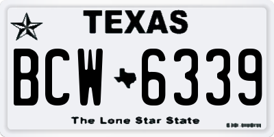 TX license plate BCW6339