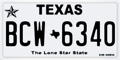 TX license plate BCW6340