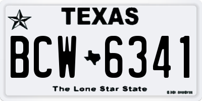 TX license plate BCW6341