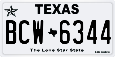 TX license plate BCW6344