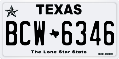 TX license plate BCW6346