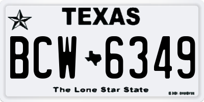 TX license plate BCW6349