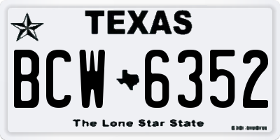 TX license plate BCW6352