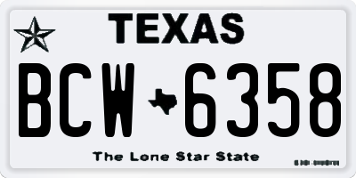 TX license plate BCW6358