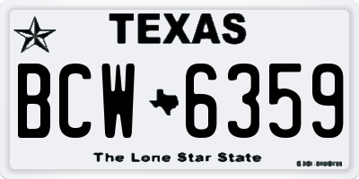 TX license plate BCW6359