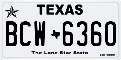 TX license plate BCW6360
