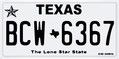 TX license plate BCW6367