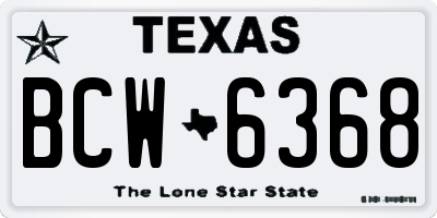 TX license plate BCW6368
