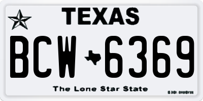 TX license plate BCW6369