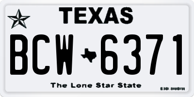TX license plate BCW6371