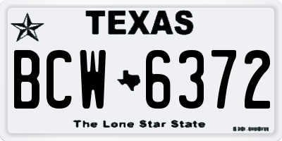TX license plate BCW6372