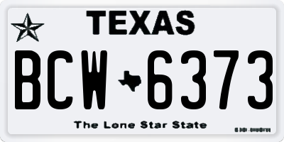 TX license plate BCW6373